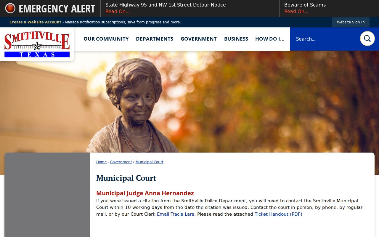 Smithville criminal records Municipal Court payment options