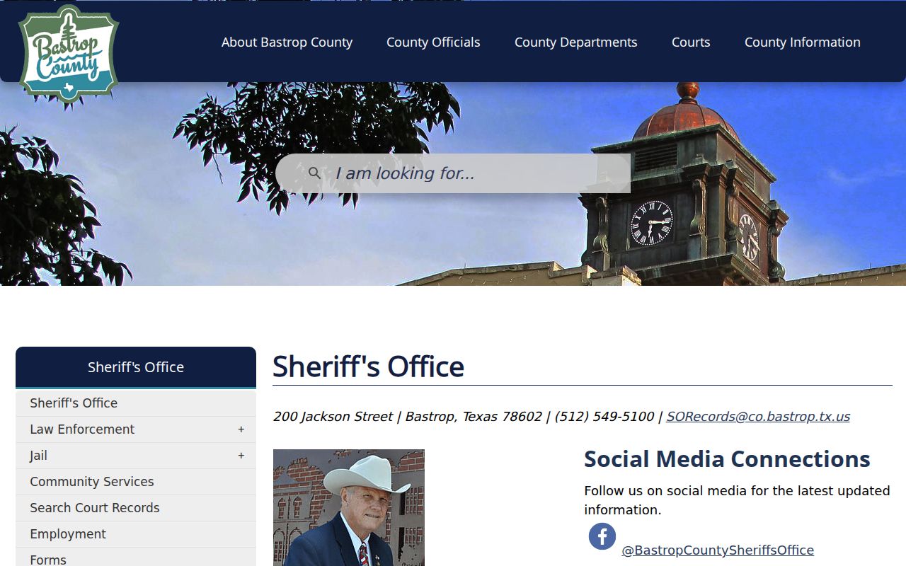 Bastrop County criminal history sheriff records contact